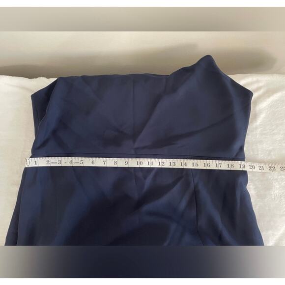 NWT Dessy AFter Six One Shoulder Draped Cowl Neck Maxi Dress Midnight Navy Sz 20 - Picture 11 of 11